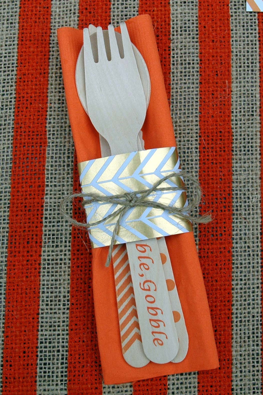 Napkin Rings - Gold Herringbone