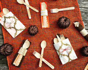 Napkin Rings - Gold Herringbone