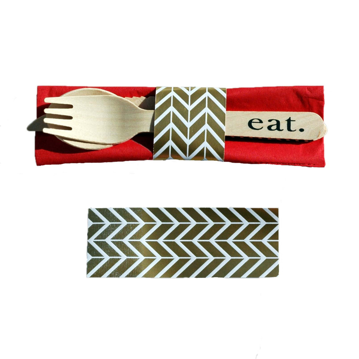 Napkin Rings - Gold Herringbone