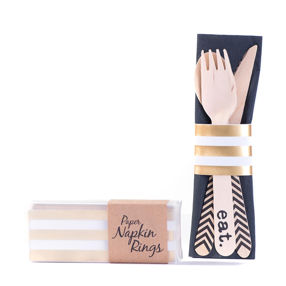 Napkin Rings - Gold Stripe