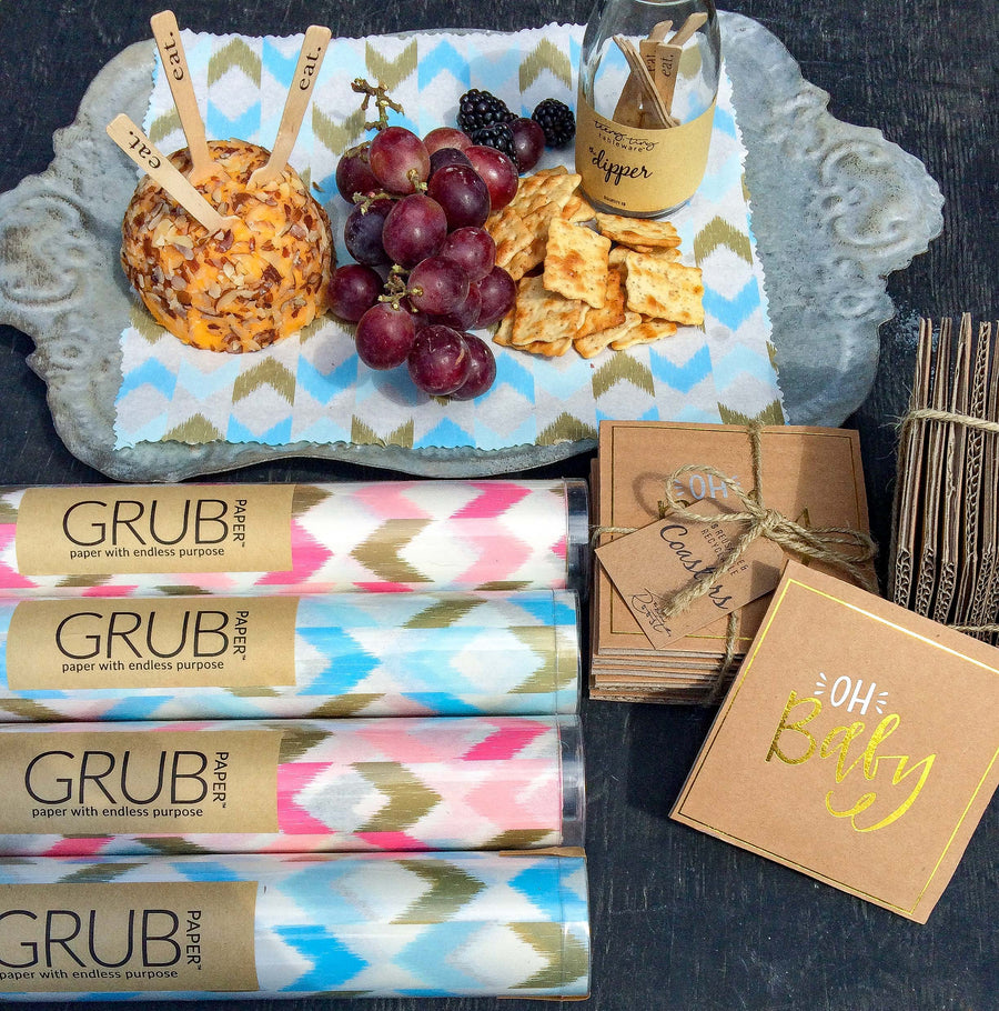 GRUB Paper - Blue & Gold Chevron